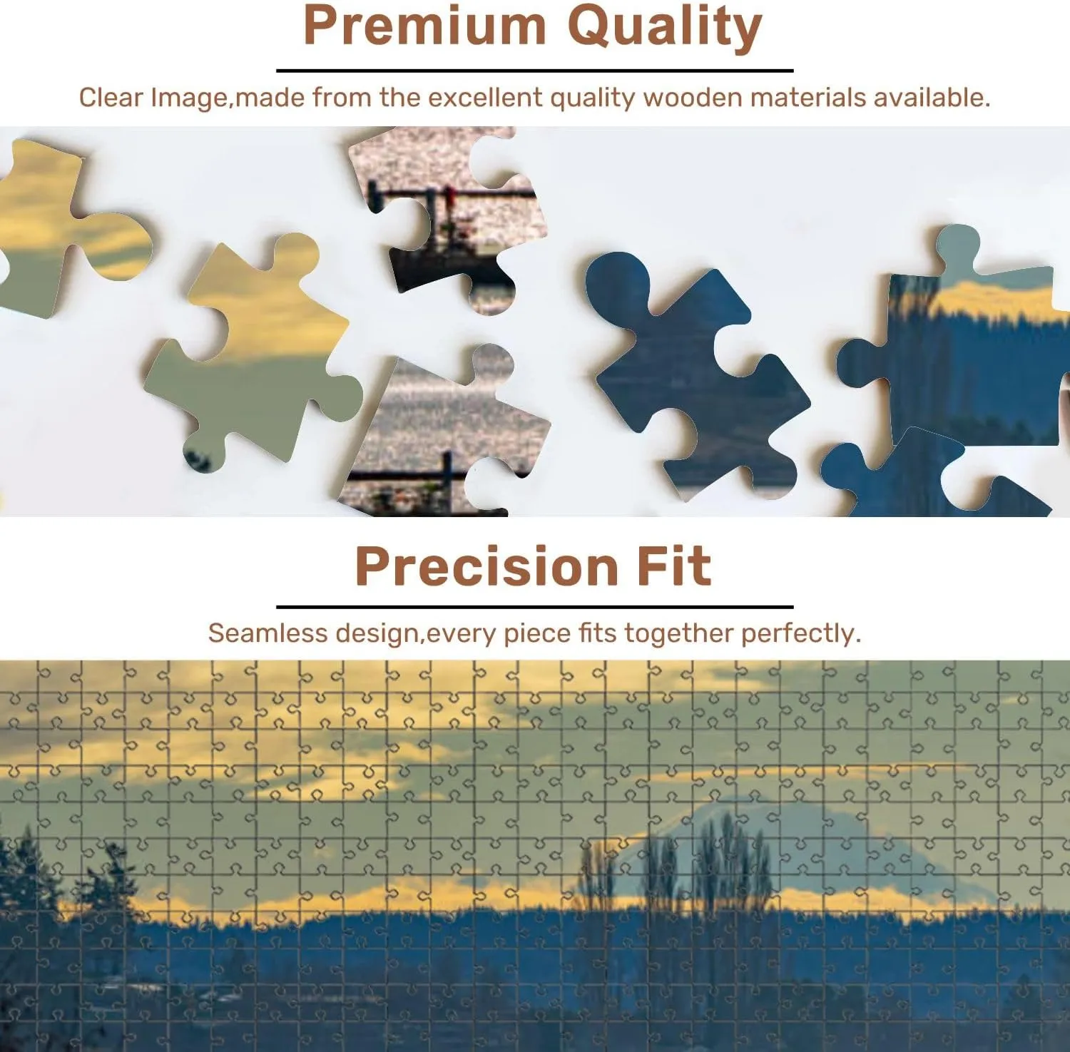 Jigsaw Puzzles 500 Pieces for Adult Mount Rainier Looms Above Tulalip Puzzle Game for Family Wooden Puzzle Toy Educational Games Puzzles for Home Decor