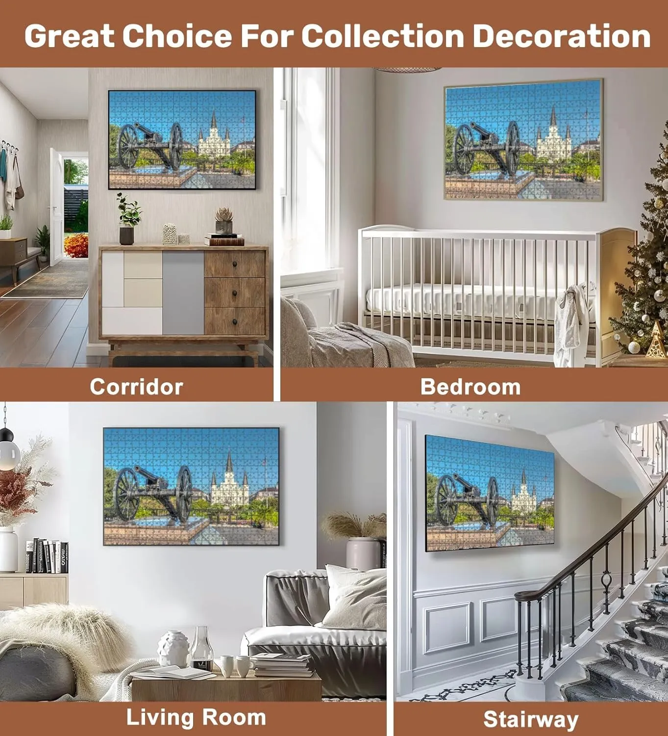 Jigsaw Puzzles 500 Pieces for Adult Saint Louis Cathedral New Orleans Puzzle Game for Family Wooden Puzzle Toy Educational Games Puzzles for Home Decor