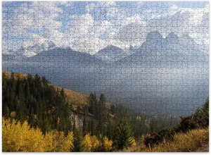 Jigsaw Puzzles 500 Pieces for Adult Three Sisters Mountain Fall Path Misty Forest Pictures Puzzle Game for Family Wooden Puzzle Toy Educational Games Puzzles for Home Decor