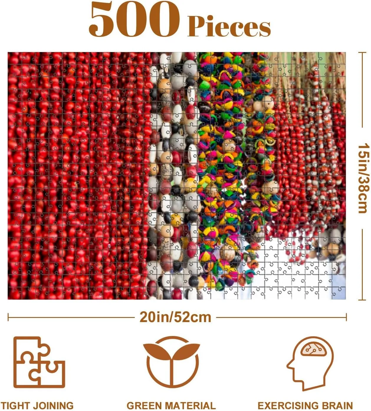 Jigsaw Puzzles 500 Pieces for Adult Typical Cuban Souvenir Jewelry Puzzle Game for Family Wooden Puzzle Toy Educational Games Puzzles for Home Decor
