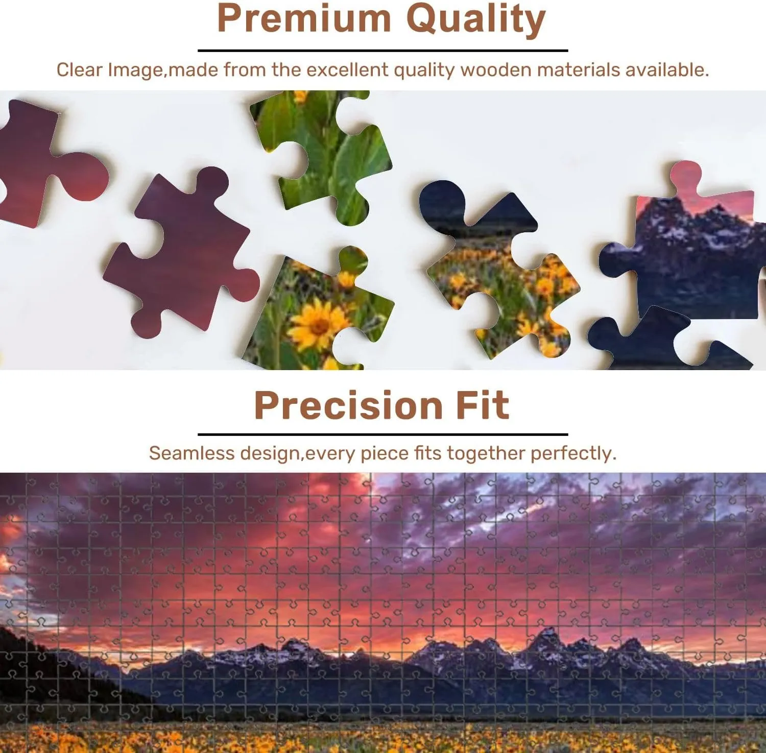 Jigsaw Puzzles 500 Pieces for Adult Vibrant Mountain Sky Puzzle Game for Family Wooden Puzzle Toy Educational Games Puzzles for Home Decor