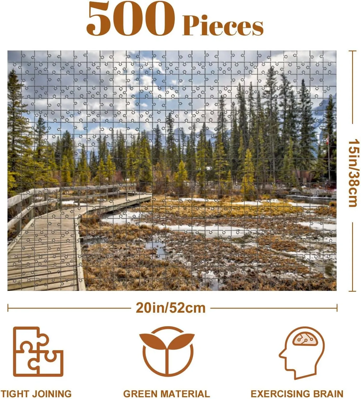 Jigsaw Puzzles 500 Pieces for Adult Views Three Sisters Surrounding Rocky Mountains Along Policeman s Puzzle Game for Family Wooden Puzzle Toy Educational Games Puzzles for Home Decor