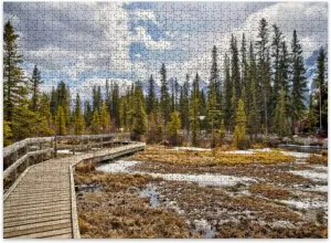 Jigsaw Puzzles 500 Pieces for Adult Views Three Sisters Surrounding Rocky Mountains Along Policeman s Puzzle Game for Family Wooden Puzzle Toy Educational Games Puzzles for Home Decor