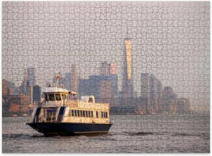 Jigsaw Puzzles 500 Pieces for Adult Waterway transports Passengers from to New Jersey Puzzle Game for Family Wooden Puzzle Toy Educational Games Puzzles for Home Decor