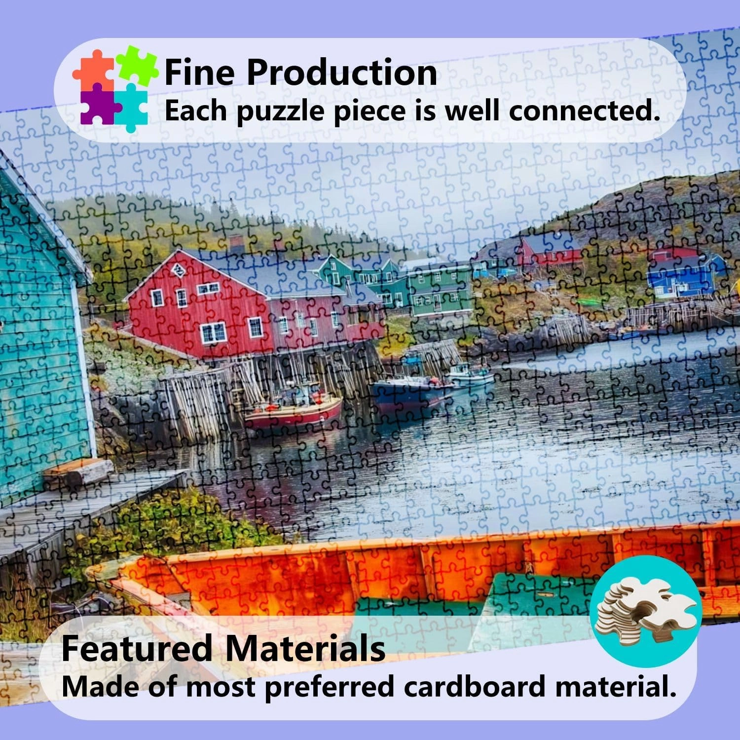 Jigsaw Puzzles 1000 Pieces for Adult Charming Fishing Village Quidi s Newfoundland Canada Puzzle Game for Family Wooden Puzzle Toy Educational Games Puzzles for Home Decor