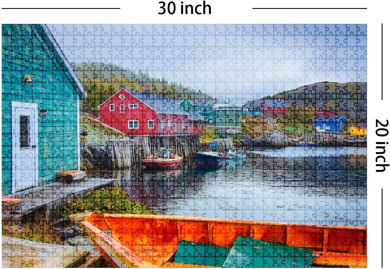 Jigsaw Puzzles 1000 Pieces for Adult Charming Fishing Village Quidi s Newfoundland Canada Puzzle Game for Family Wooden Puzzle Toy Educational Games Puzzles for Home Decor