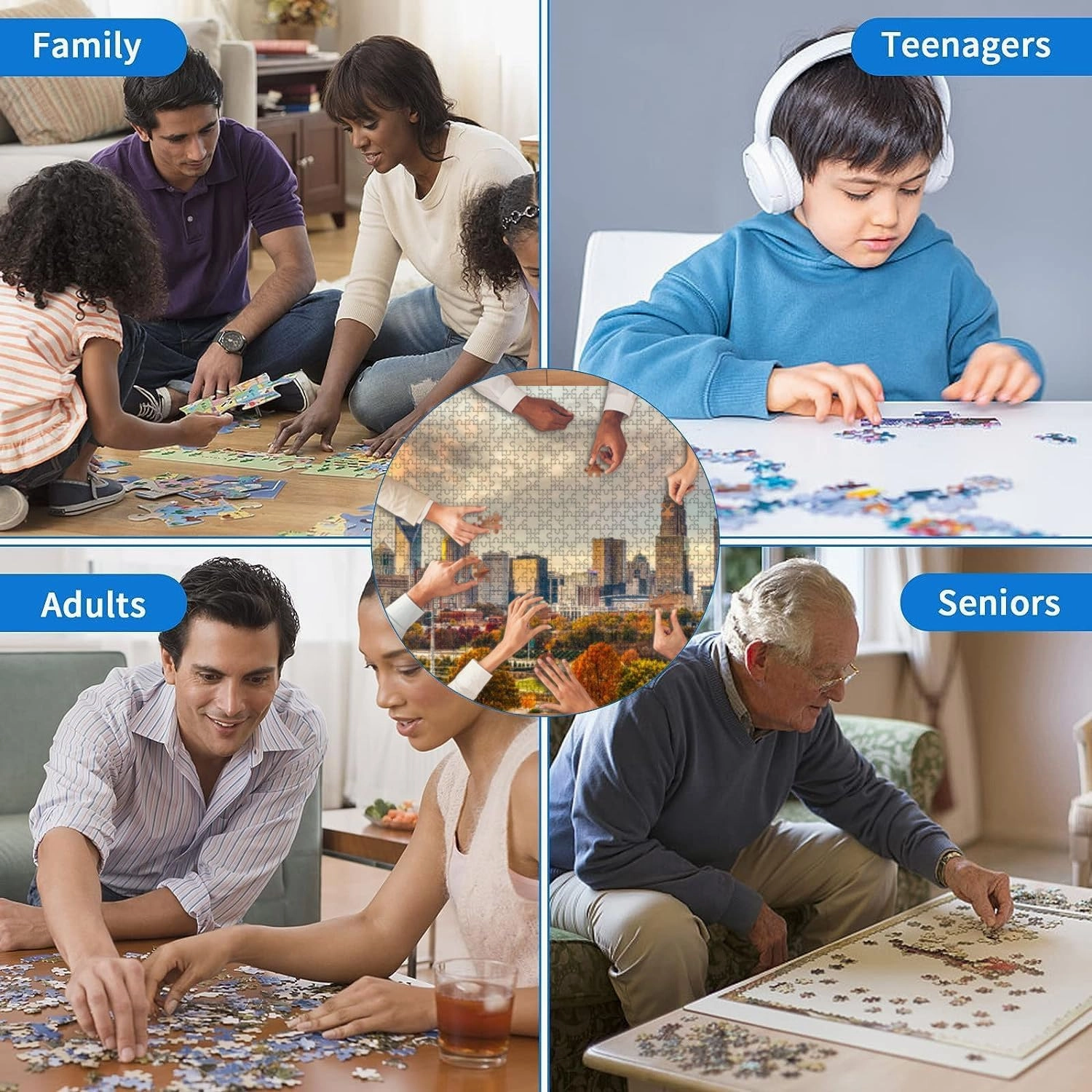 Jigsaw Puzzles 1000 Pieces for Adult Fall Charlotte NC Puzzle Game for Family Wooden Puzzle Toy Educational Games Puzzles for Home Decor