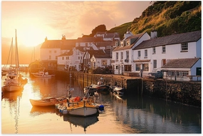 Jigsaw Puzzles 500 Pieces for Adult Cornish Fishing Village Puzzle Game for Family Wooden Puzzle Toy Educational Games Puzzles for Home Decor