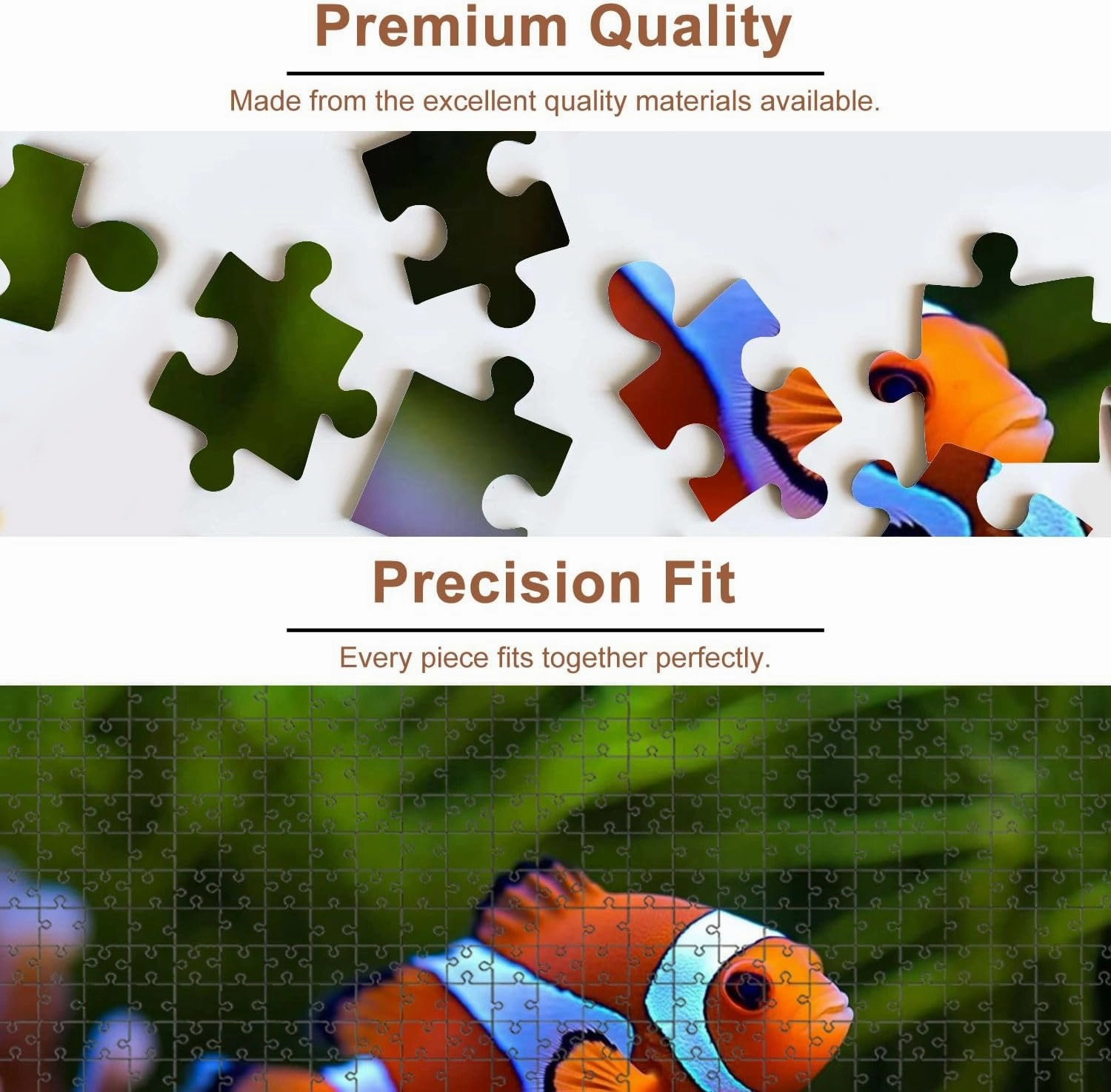 Jigsaw Puzzles 500 Pieces for Adult Fish Nature Sea Underwater Puzzle Game for Family Wooden Puzzle Toy Educational Games Puzzles for Home Decor