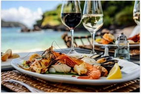 Jigsaw Puzzles 500 Pieces for Adult Seafood Lunch Beach Puzzle Game for Family Wooden Puzzle Toy Educational Games Puzzles for Home Decor
