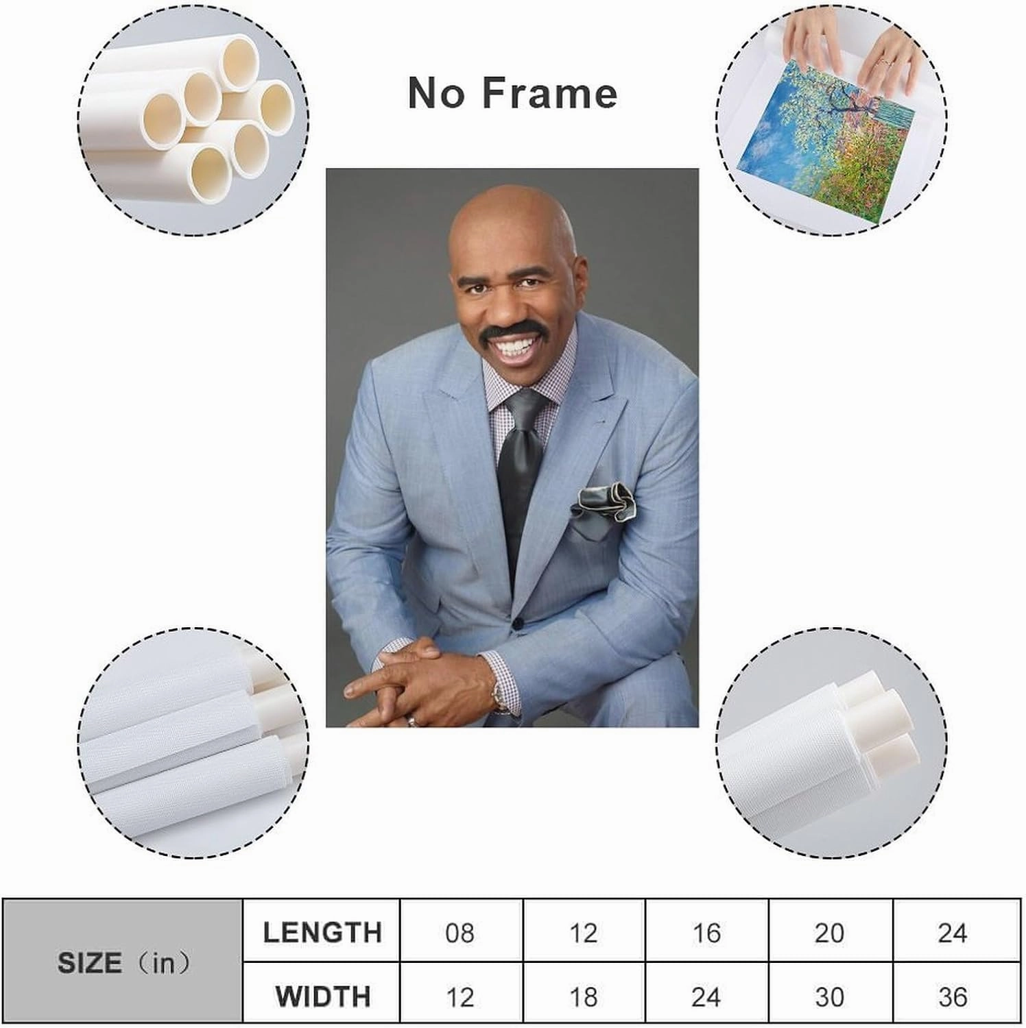 JINGQEI American Television Hosts Steve Harvey Poster Canvas Wall Art (2) Posters For Room Aesthetic And DecorPoster For Living Room Bedroom Office Decor20x30inch(50x75cm)