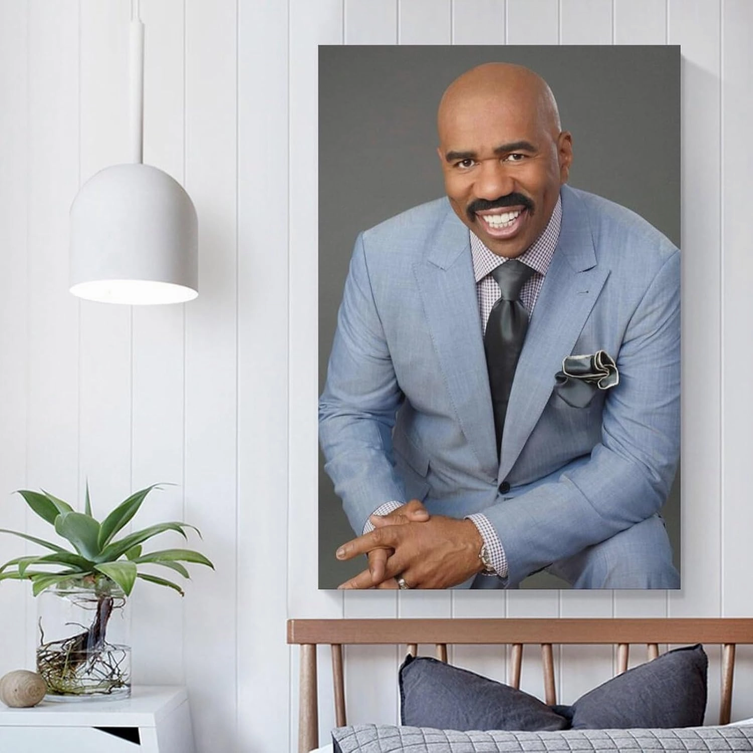 JINGQEI American Television Hosts Steve Harvey Poster Canvas Wall Art (2) Posters For Room Aesthetic And DecorPoster For Living Room Bedroom Office Decor20x30inch(50x75cm)