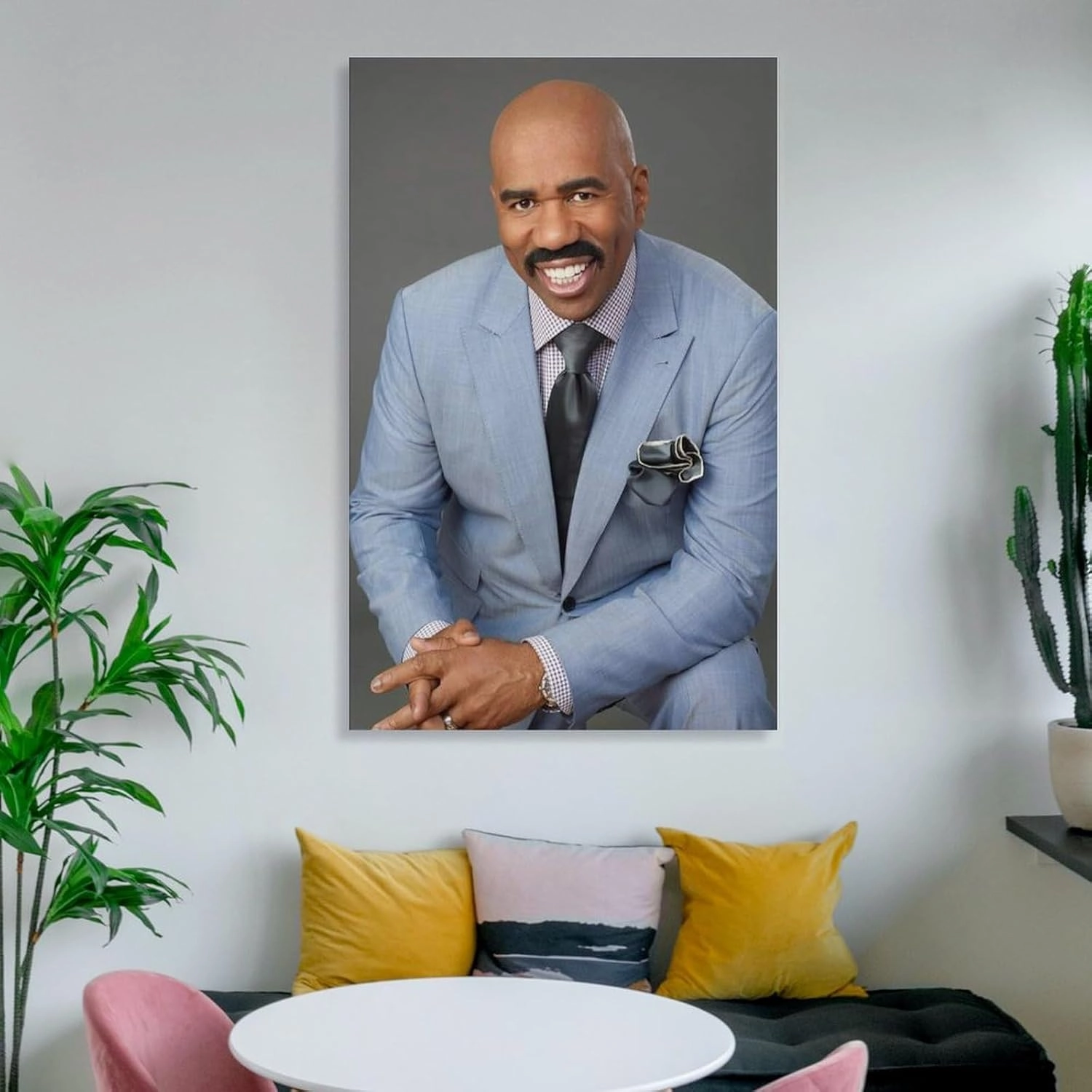 JINGQEI American Television Hosts Steve Harvey Poster Canvas Wall Art (2) Posters For Room Aesthetic And DecorPoster For Living Room Bedroom Office Decor20x30inch(50x75cm)