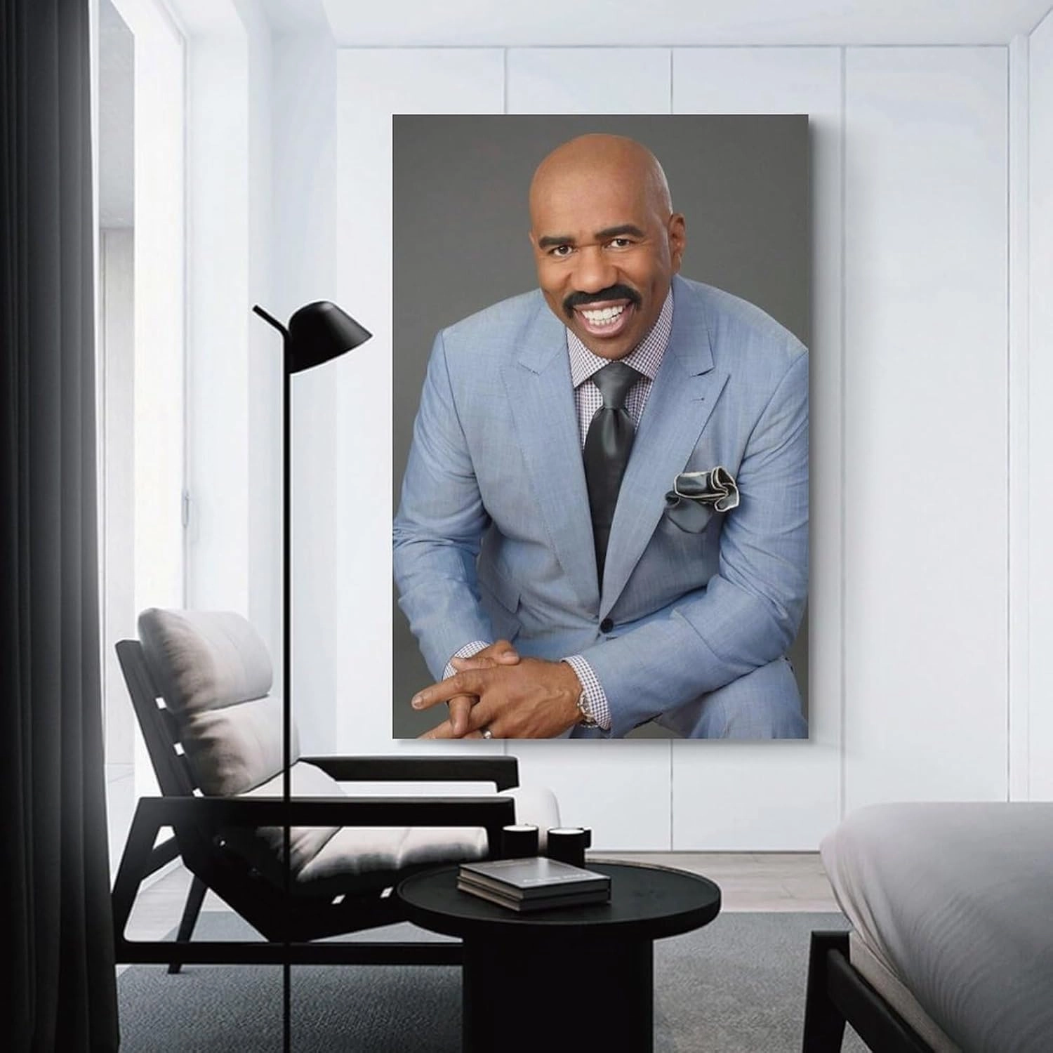 JINGQEI American Television Hosts Steve Harvey Poster Canvas Wall Art (2) Posters For Room Aesthetic And DecorPoster For Living Room Bedroom Office Decor20x30inch(50x75cm)