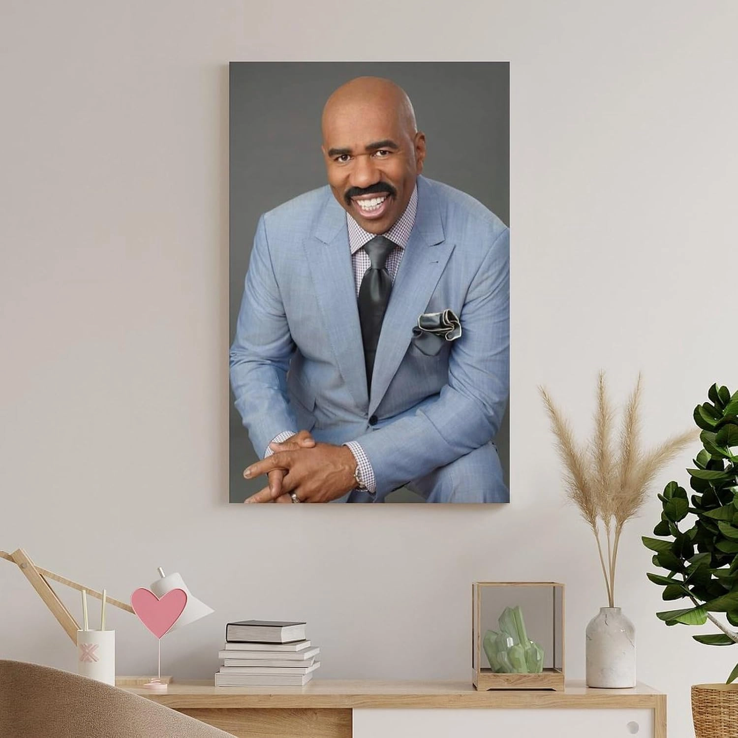 JINGQEI American Television Hosts Steve Harvey Poster Canvas Wall Art (2) Posters For Room Aesthetic And DecorPoster For Living Room Bedroom Office Decor20x30inch(50x75cm)