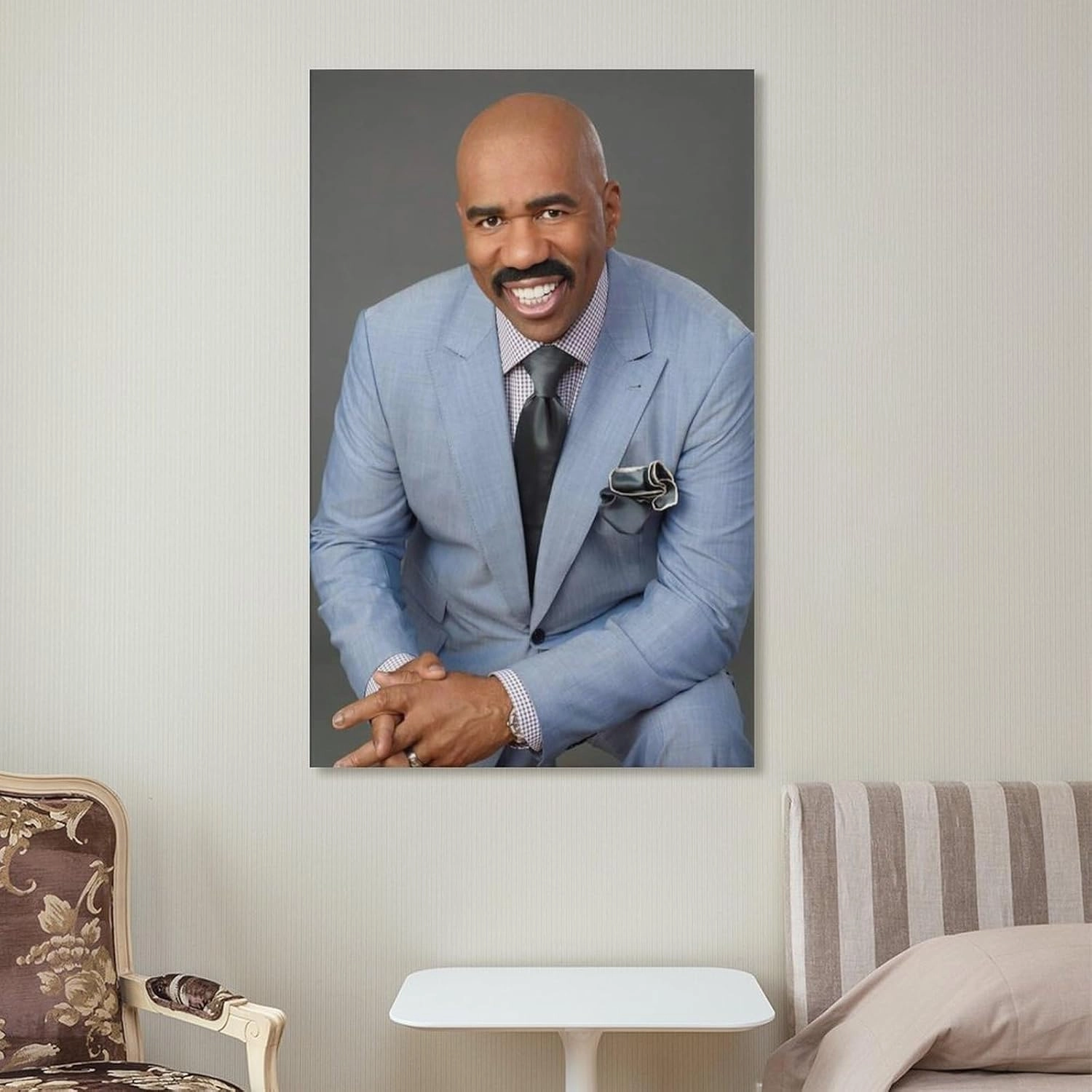 JINGQEI American Television Hosts Steve Harvey Poster Canvas Wall Art (2) Posters For Room Aesthetic And DecorPoster For Living Room Bedroom Office Decor20x30inch(50x75cm)