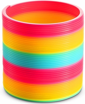 Jumbo Rainbow Spring Coil Toy - 6" Plastic Giant Spring Coil Toys for Kids, Big Spring Toys for Boys and Girls, Neon Colorful Rainbow Coil Spring for Party Favor, Great for Prizes, Gifts, Birthday