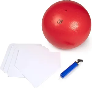 JumpOff Jo - Premium Kickball Set - Oversized 15-Inch Durable Kickball, Baseball Bases, Ball Pump & 2 Needles, Playground Equipment for Backyard Games & Outdoor Activities