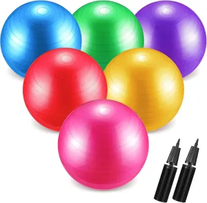 Junkin 6 Pcs Heavy Duty Exercise Ball Set