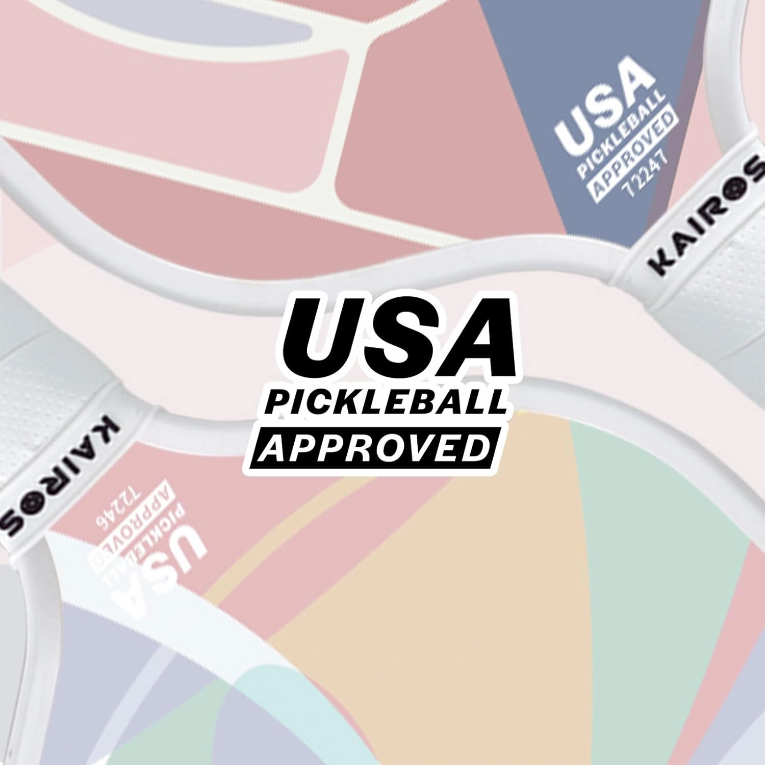 KAIROS Pickleball Paddles, USAPA Approved Pickle Ball Set with 2 Rackets 4 Pickle Balls, Non-Slip Grip Fiberglass Surface Pickleball for Beginners