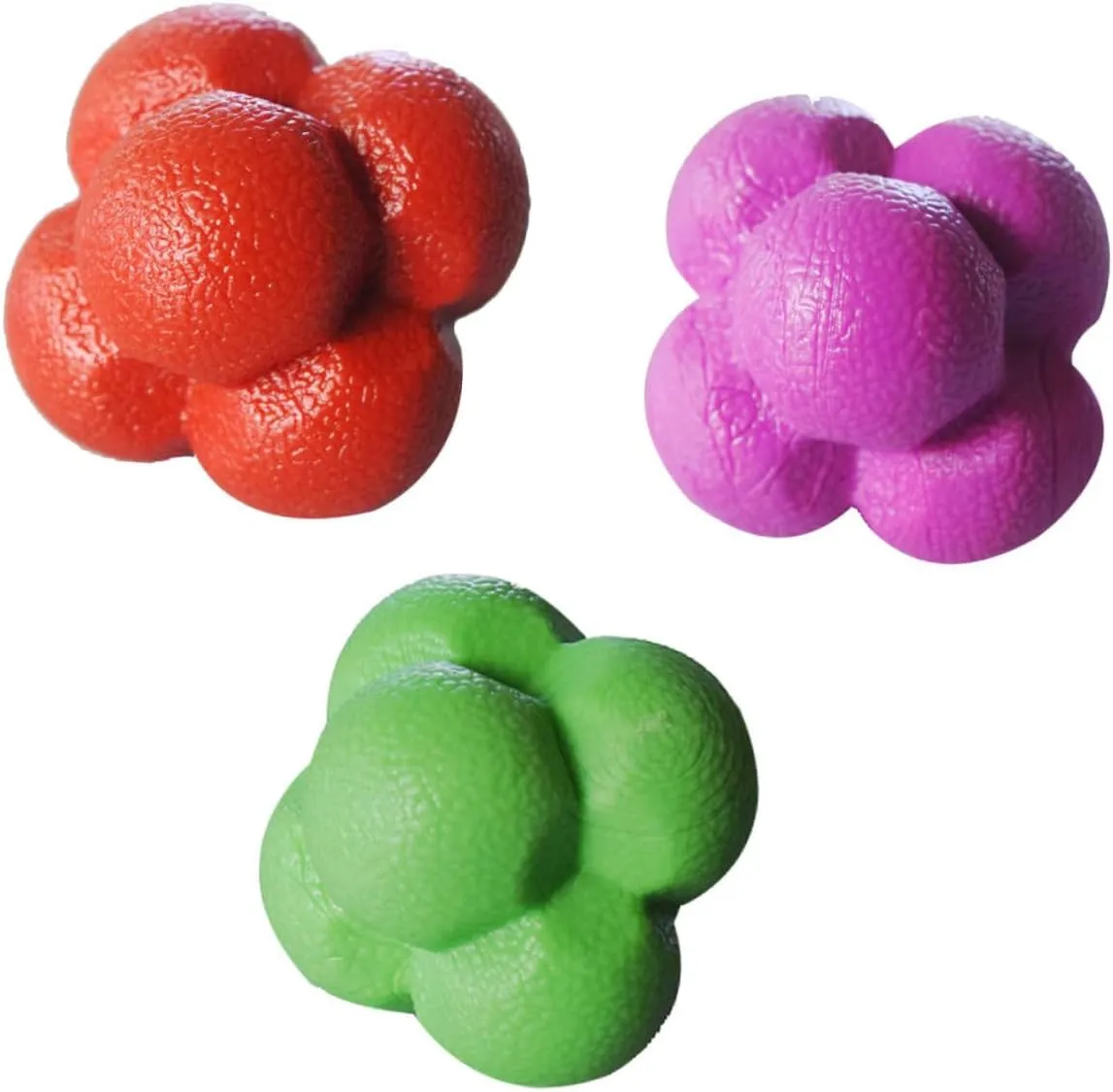 KESYOO 3Pcs Hexagonal Reaction Ball Durable Fitness Balls for Agility Training Hand Eye Coordination and Sports Preparation Fun Exercise for Home and Outdoor Use