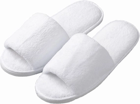 KHC-KHF Spa Slipper- 5 Pairs of Velvet Open Toe Slippers with Travel Bags- One Size Fit Most Men and Women for Spa
