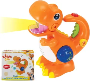 KiddoLab Tikki The Dino - Dinosaur Toy with Voice Changer, Recording, Playback Microphone & Colorful Light for Toddlers. Children's Birthday Gift Ages for 2,3,4 Years Old