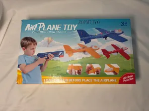 Kids Airplane Launcher Toys Set，Includes 3 LED Light-Up Planes， 2 Flight Modes Outdoor Flying Toys Birthday Gifts for Boys Girls 4 5 6 7 8 9 10 11 12 Year Old