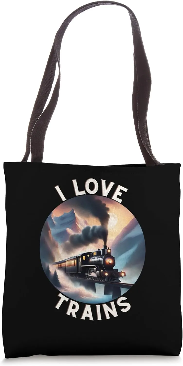 kids boys train steam locomotion design Tote Bag