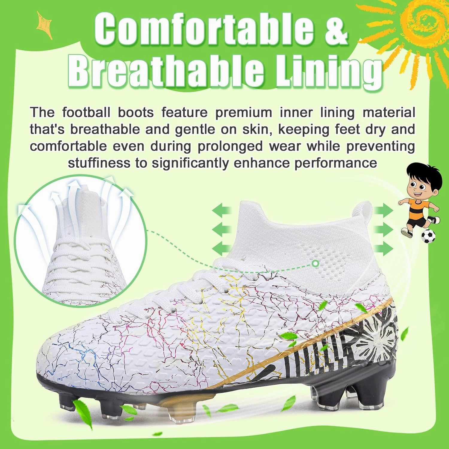 Kids Soccer Cleats Soccer Shoes for Boys Girls Football Turf Shoes Kids