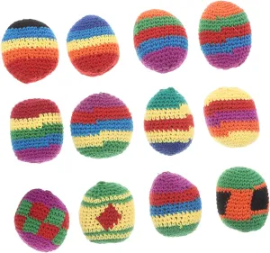 Kisangel 12pcs Knitted Sack Soft Yarn Bean Bags for Boy Girl Play Crochet Juggling Safe Fun Toys for Boys Girls Motor Skills Coordination