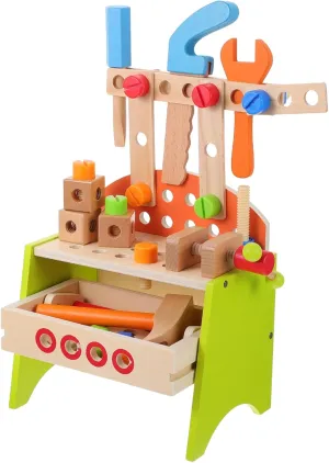 Kisangel 1set Boy Girl Wooden Tool Table Toy Nut Assembly Plaything Fun Assembling Tool for Boys and Girls Educational Hand-Eye Coordination Toy Playset for Boys and Girls