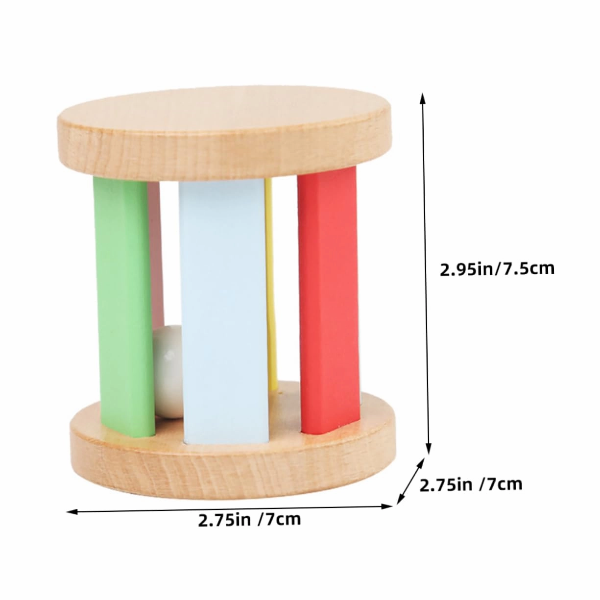Kisangel Wooden Rattle Lightweight Sensory Instrument for Newborns for Indoor Promotes Hand Eye Coordination Parent Interaction Craftsmanship Present