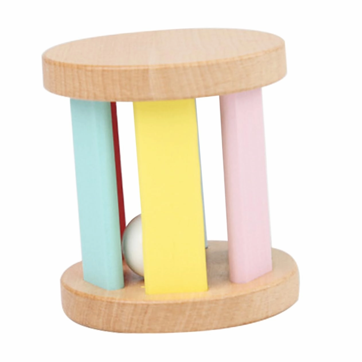 Kisangel Wooden Rattle Lightweight Sensory Instrument for Newborns for Indoor Promotes Hand Eye Coordination Parent Interaction Craftsmanship Present
