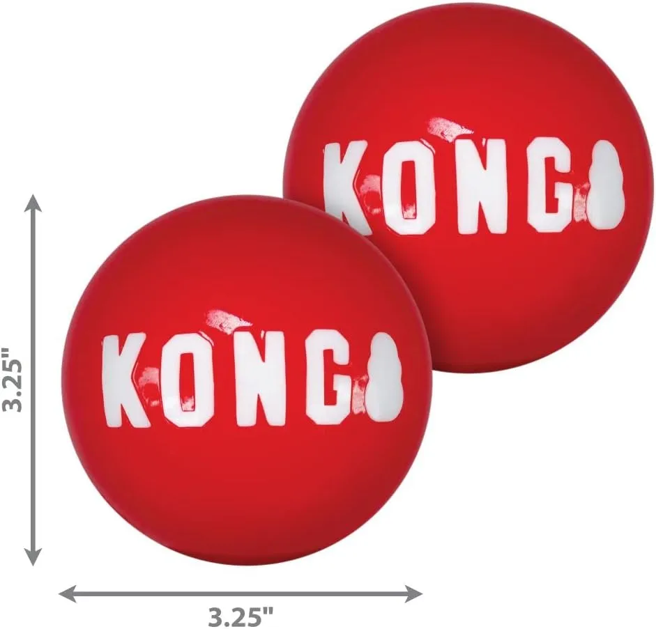 KONG - Signature Balls - 2 Pack Durable Ball for Chasing and Retrieving - for Large Dogs
