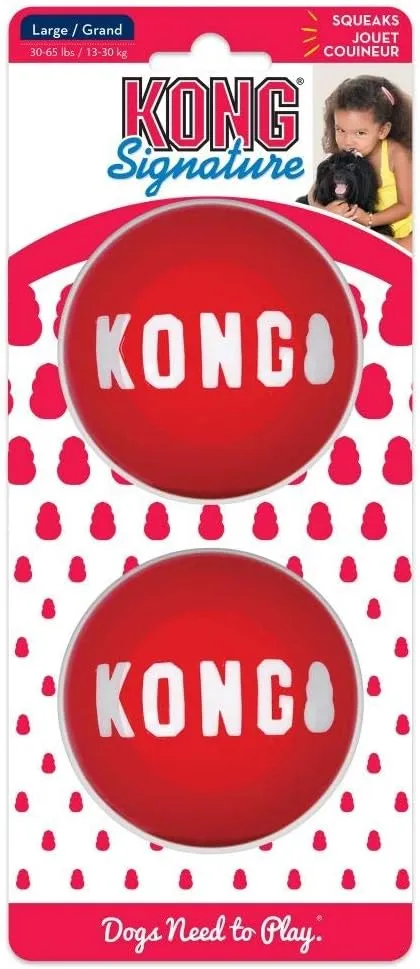 KONG - Signature Balls - 2 Pack Durable Ball for Chasing and Retrieving - for Large Dogs