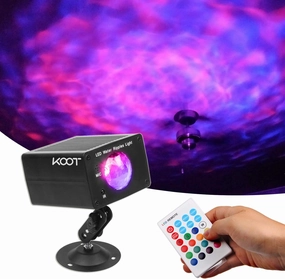 KOOT Water Wave Christmas Projector, RGB 16 Color Party Light, Sound Activated Flash Ripple LED Holiday Lighting With Remote for Disco, Halloween, Wedding, Kids Room