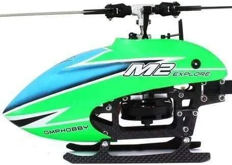L-MA Precision Alu Carbon Fiber Landing Gear Set for OMPHOBBY M2 EXP/OMPHOBBY M2 V2 6CH RC Helicopter for Adults(Orange/Silver/Yellow/Green) (Green)