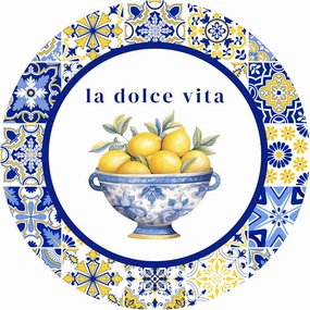 La Dolce Vita Amalfi Coast Dessert or Kitchen Wreath Attachment, Door Hanger or Sign