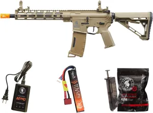 Lancer Tactical Gen 3 Programmable Trigger Hellion MLOCK 10" Delta Stock Lightweight Durable Polymer M4 Airsoft AEG w/Lipo Battery & Charger (ETU & MOSFET Included)