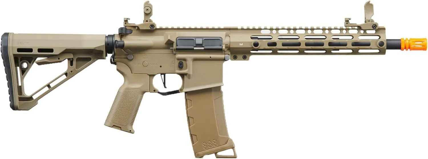 Lancer Tactical Gen 3 Programmable Trigger Hellion MLOCK 10" Delta Stock Lightweight Durable Polymer M4 Airsoft AEG w/Lipo Battery & Charger (ETU & MOSFET Included)