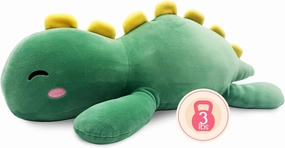 Large Weighted Stuffed Animal 3 lbs, Cute Dinosaur Plush, Dinosaur Stuffed Animal, Weighted Plush Toy Pillow Birthday Gifts for Kids, Women, Girls, Boys, Kawaii, Dax The Dino, Green (22in)