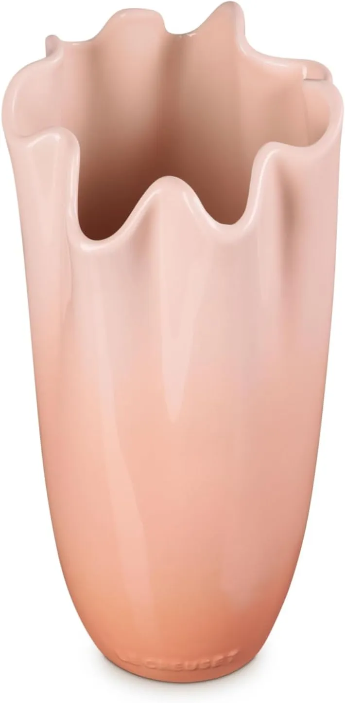 Le Creuset Stoneware Iris Vase, 12", Peche