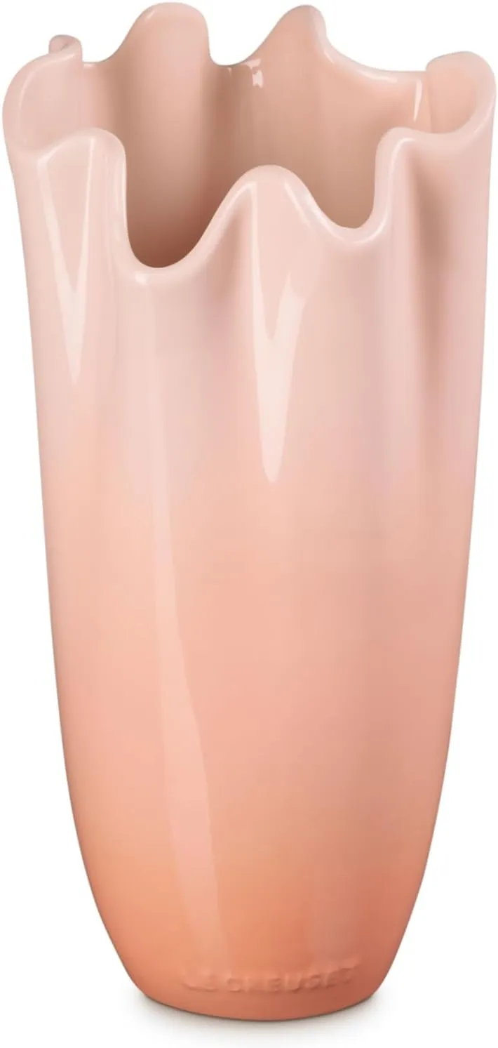 Le Creuset Stoneware Iris Vase, 12", Peche
