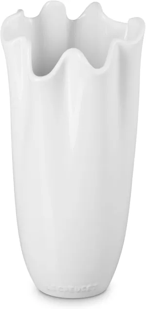 Le Creuset Stoneware Iris Vase, 12", White