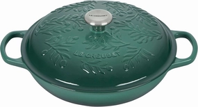 Le Creuset Olive Branch Collection Enameled Cast Iron Signature Braiser, 3.5 qt., Artichaut with Embossed Lid