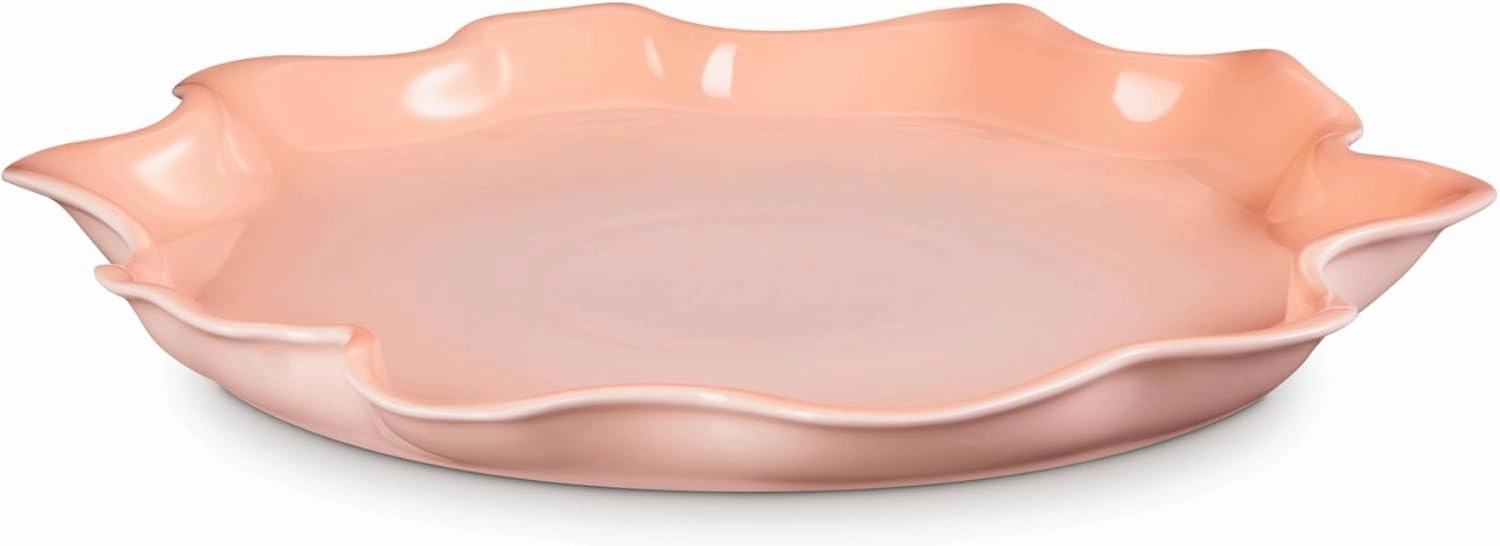Le Creuset Stoneware Iris Collection Serving Platter, 14", Peche