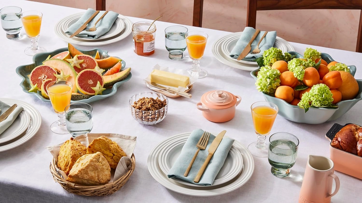 Le Creuset Stoneware Iris Collection Serving Platter, 14", Sea Salt