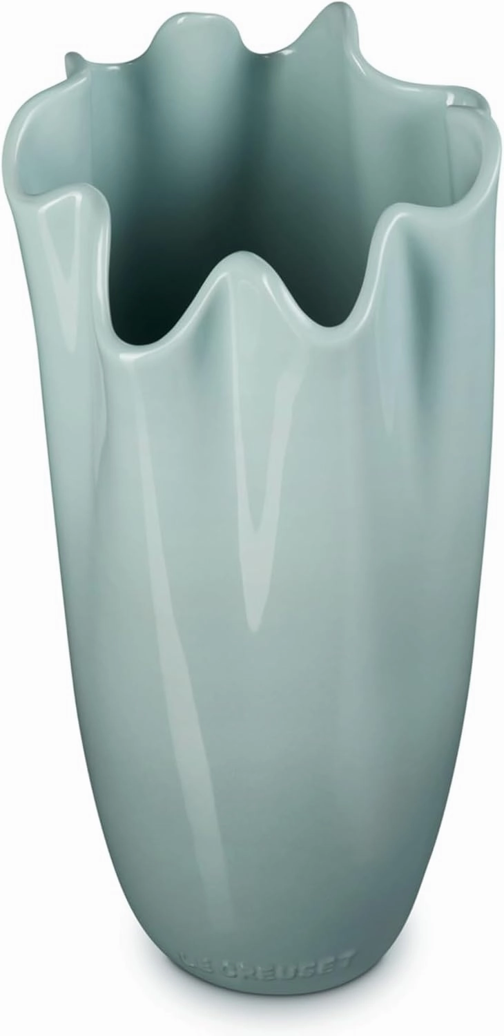 Le Creuset Stoneware Iris Vase, 12", Sea Salt