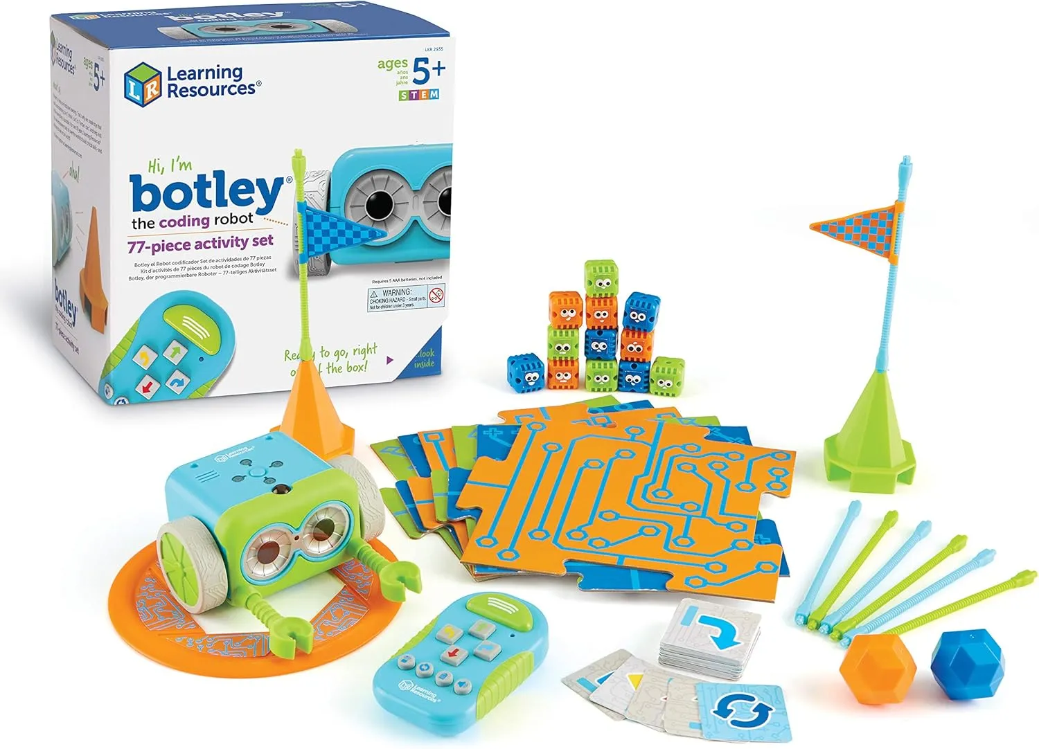 Learning Resources Botley The Coding Robot Activity Set - 77 Pieces, Ages 5 , Screen-Free Coding Robots for Kids, STEM Toys for Kids, Programming for Kids, for Kids